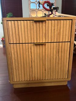 Wood Nightstand with Two Drawers