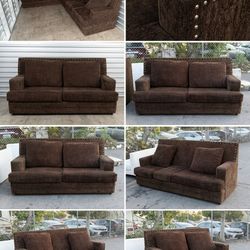 Modern brown fabric sofa