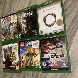 6 XBOX ONE GAMES with cases