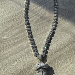 22 inch cluster VVS MOISSANITE chain with VVS MOISSANITE Jesus piece pendant.