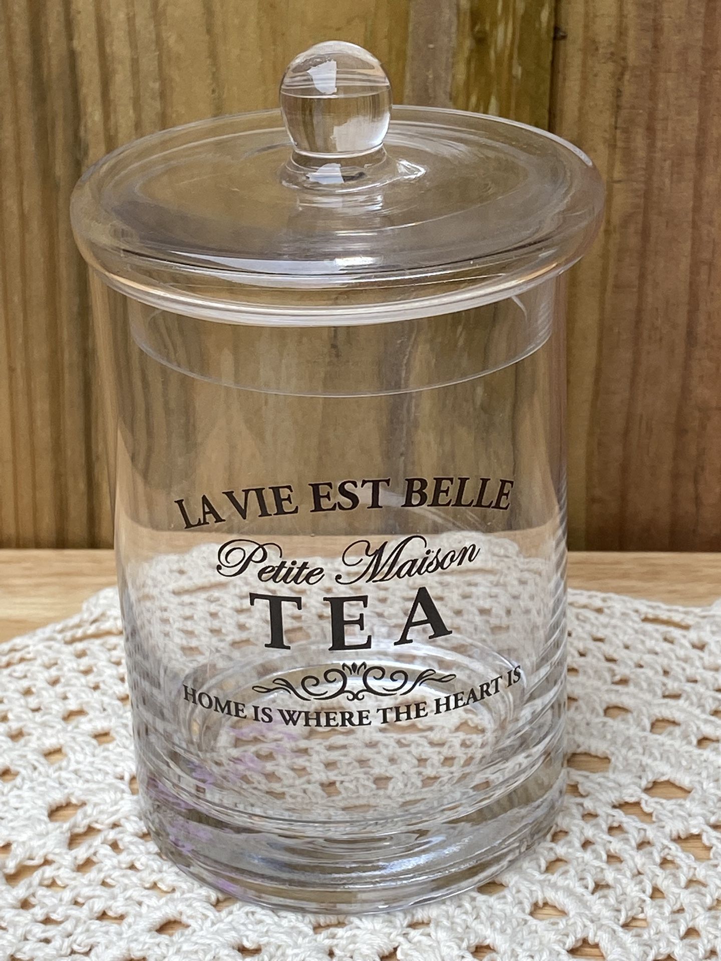 NEW! Rustic Tea Bag Tin OR Glass Tea Bags Jar