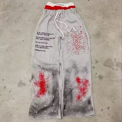 Grey and red Mauice sweatpants #streetwear