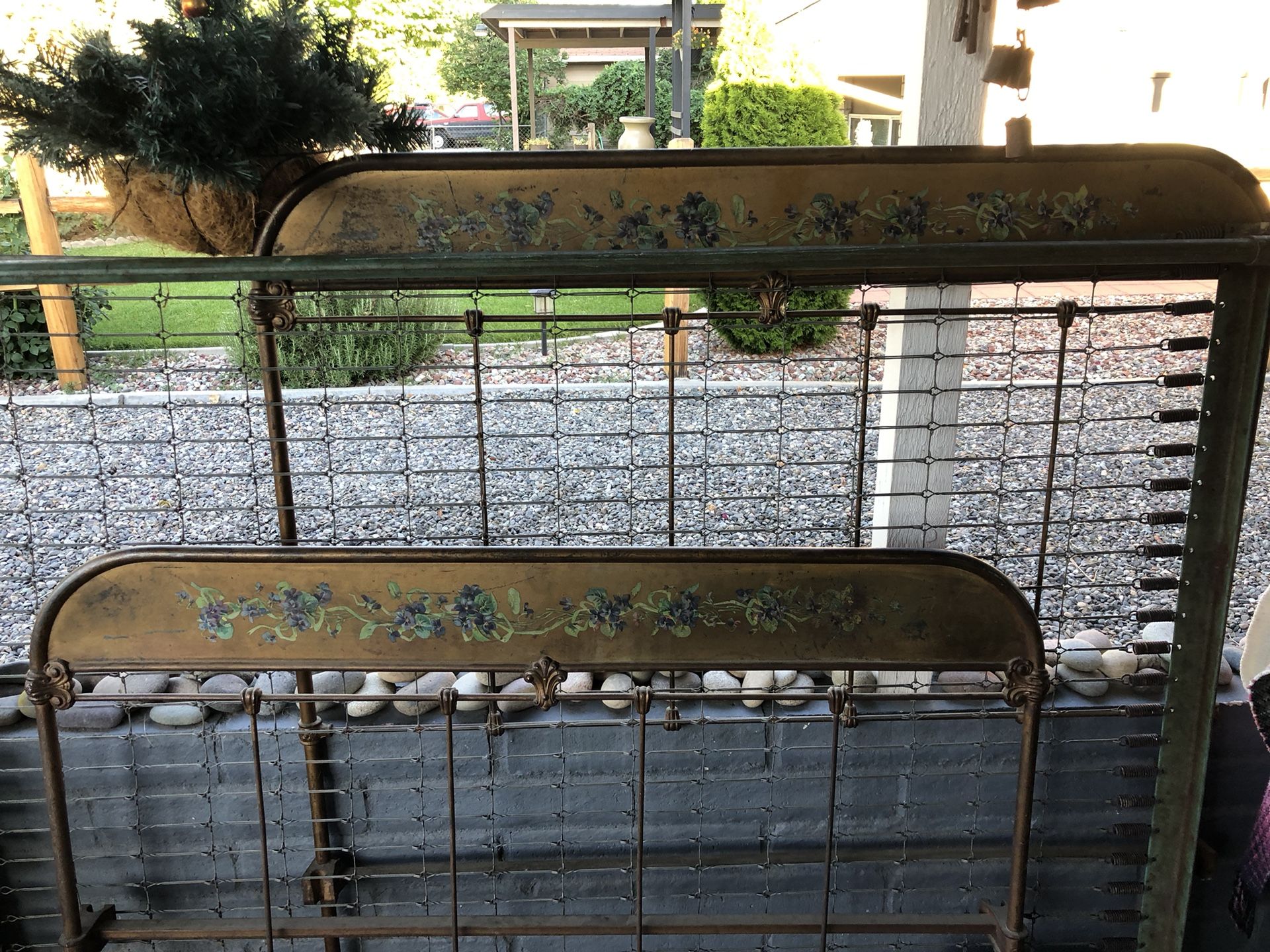 Antique Copper And Steel Bed frame 