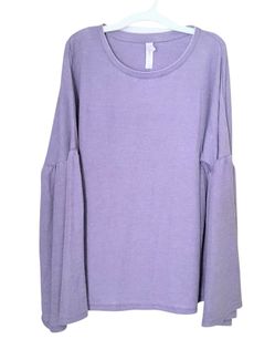 Xhilaration Sleepwear Top Purple Long Bell Sleeves Waffle Knit Women's Size Large 