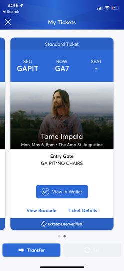 Tame Impala Ticket