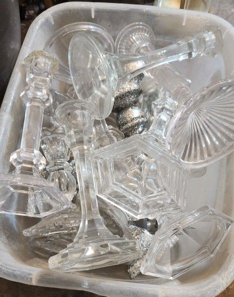 glass candle holders