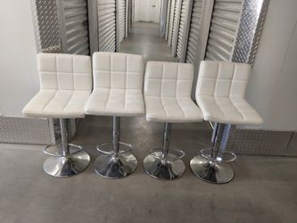 4 White Bar Stools