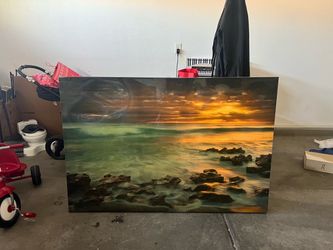 Large Ocean Sunset Canvas Wall Art