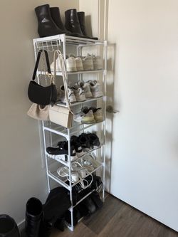 White Shoe Rack for Entry Way