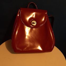 Vintage Patent Leather Glossy Backpack 