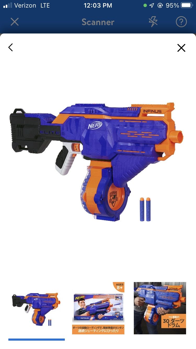 Hasbro NERF Infinus N-Strike Elite Toy Motorized Blaster Toy with Speed-Load NIB