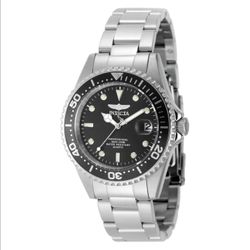 48723 Invicta Pro Diver Men's Quartz Black Dial Silver 37.5mm  w/ Box