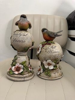 Decorative Bird Figurines Set of 2