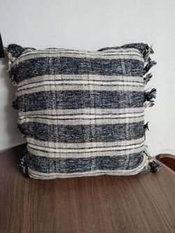 Striped Fringe Throw Pillow