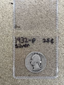 1932-P Silver Washington Quarter First Year Design
