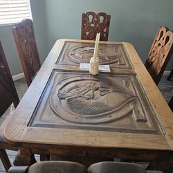 Custom Horse Dinning Table For 6