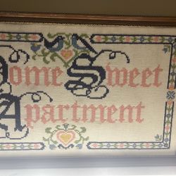 Home sweet Apartment Embroider Sign