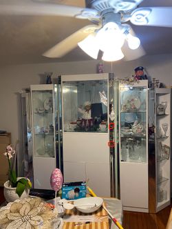 White Cabinet With Glass Door
