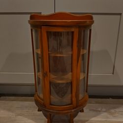 Curved Glass Mini Curio Cabinet
