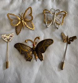 Vintage Butterfly Brooch and Stick Pin Collection