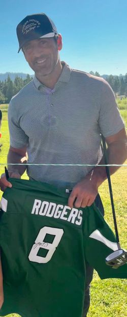 Aaron Rodgers signed jersey framed