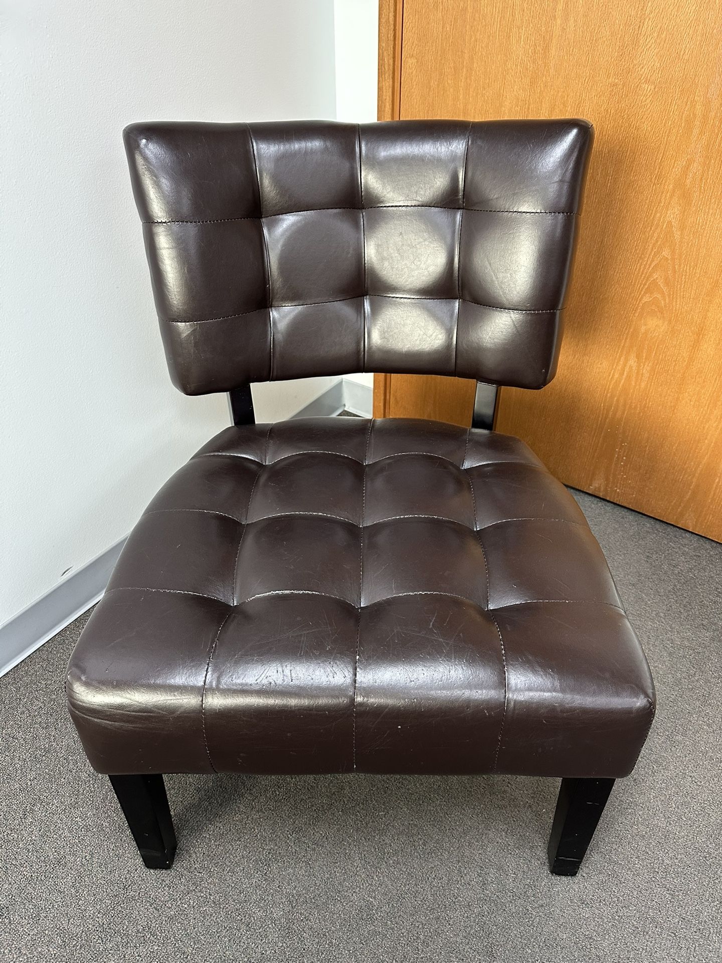 Brown PU Accent Chair 