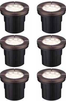 Pack Of 6LED Well Light Low Voltage 12-24V AC/DC Landscape Light In Ground Outdoor