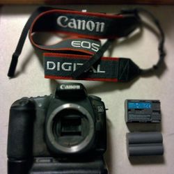 Canon EOS 20D Camera W/ Battery Grip, Li-ion Batteries And Strap 