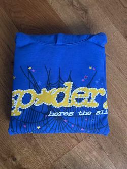 Sp5der TC Blue Hoodie Large