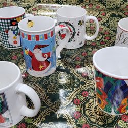 Seven CHRISTMAS Mugs
