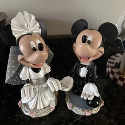 Disney Mickey & Mini Bobble Head Wedding Topper