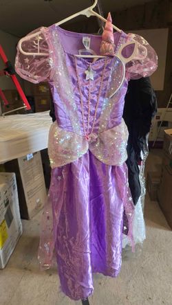 Girls Unicorn Dress Rainbow Fancy Princess Costume Tulle Party Dress Size Small