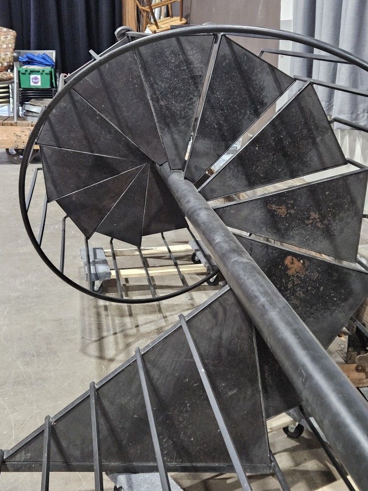 12 Foot Tall Black Metal Spiral Staircase