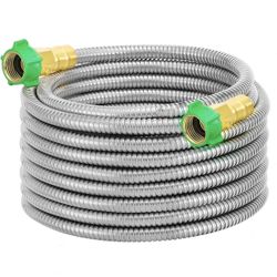 Stainless Steel Garden Hose Female to Female Connector Water Pipe for Outdoor Watering 25 Feet  New Condition 