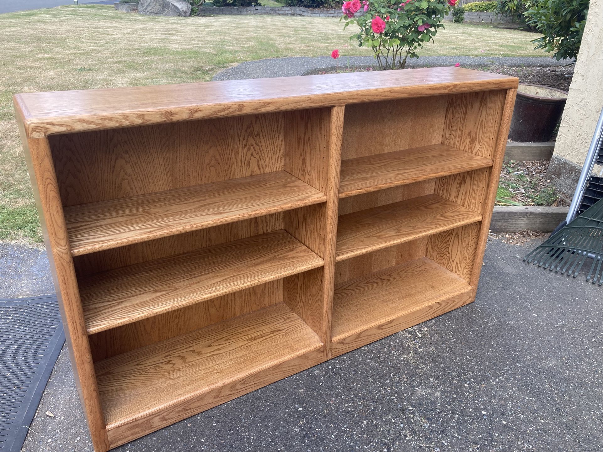 Bookcase, Oak, 4 Adjustable Shelves, Delivery