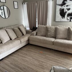 Couch, Ottoman and pillows