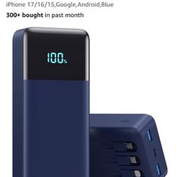 Portable Charger 50800mAh Power Bank with 3 Built in Cables (Brand New)