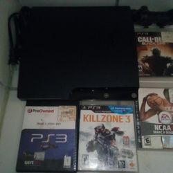 PS3 Console w/Wireless  Dual Shock 3 & 4 Games 