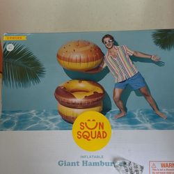  Sun Squad Giant Hamburger Inflatable Pool Float – Summer Fun