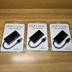 Lot of 3 Uplift Desk ACC013 Super-Speed 4-Port 3.0 USB Hub Portable 5 Gbps