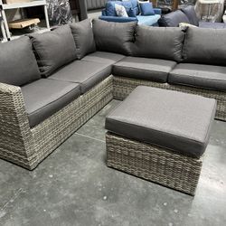 New! Patio Sectional Sofa, Patio Sofa, Patio Set Furniture, Patio Furniture, Outdoor Furniture, Wicker Furniture, Wicker Sofa, Resin Wicker Furniture 