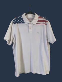 Vineyard Vines Men’s USA American Flag Polo Size Large July 4th