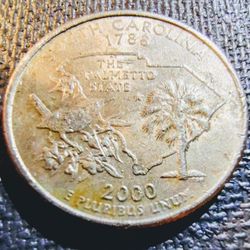 2000-P Error. South Carolina Quarter Grease Strike Through.