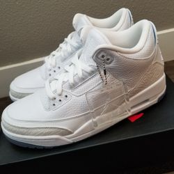Air Jordan 3 Retro Pure White, Triple White, Jordan 3, Retro 3s, Jordan's, Jordan 3s Triple White, Air Jordan, Size 9.5, Mens 9.5 