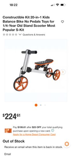 20-in-1 Kids Balance Bike Constructible Kit