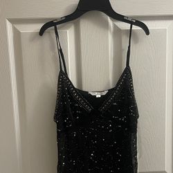 Brand New Black Dressy Sequin Cami Size L Juniors 