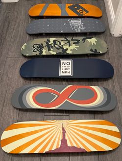 Pottery Barn Teen skateboard wall-art decks -6 Graphic Skateboard Decks