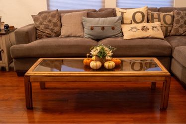 Wood & glass coffee table