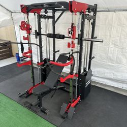 Smith Machine 200 | Adjustable Bench | 245lb Cast Iron Olympic Weights | 7ft Olympic Bar | Fitness | Gym Equipment | FREE DELIVERY/INSTALLATION 🚚 🛠️