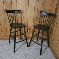2 x tall wooden chairs